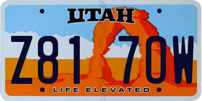 UT license plate Z817OW