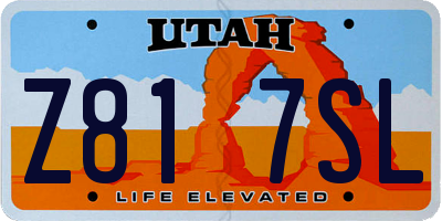 UT license plate Z817SL