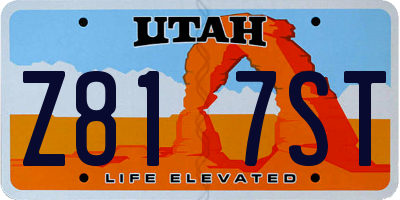 UT license plate Z817ST