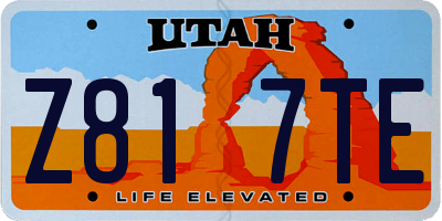UT license plate Z817TE