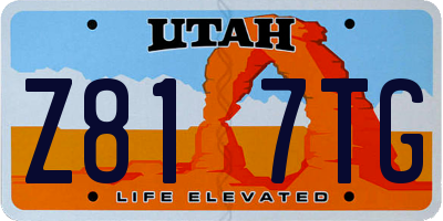 UT license plate Z817TG