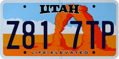 UT license plate Z817TP
