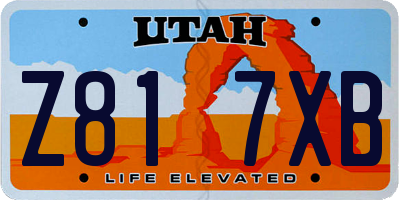 UT license plate Z817XB