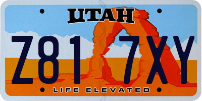 UT license plate Z817XY