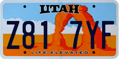 UT license plate Z817YF