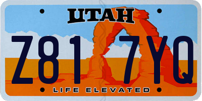 UT license plate Z817YQ