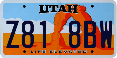 UT license plate Z818BW