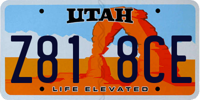 UT license plate Z818CE