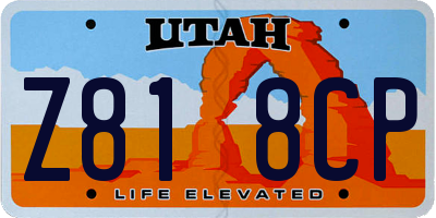 UT license plate Z818CP