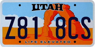 UT license plate Z818CS