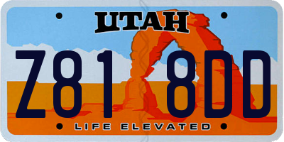 UT license plate Z818DD