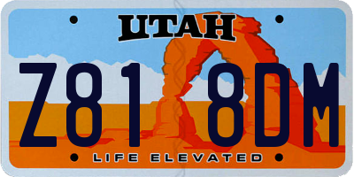 UT license plate Z818DM