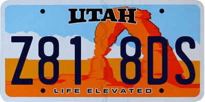 UT license plate Z818DS
