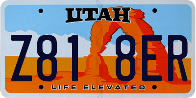 UT license plate Z818ER