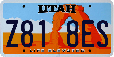 UT license plate Z818ES