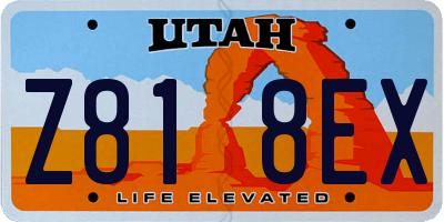 UT license plate Z818EX