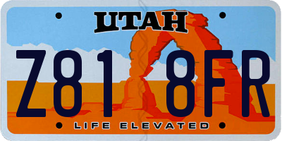 UT license plate Z818FR