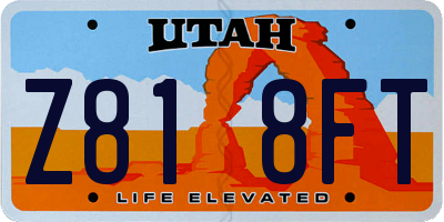 UT license plate Z818FT