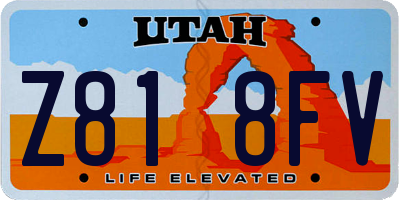 UT license plate Z818FV