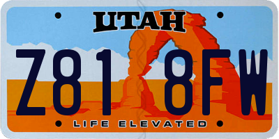 UT license plate Z818FW