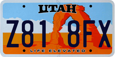 UT license plate Z818FX