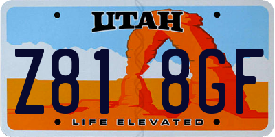 UT license plate Z818GF