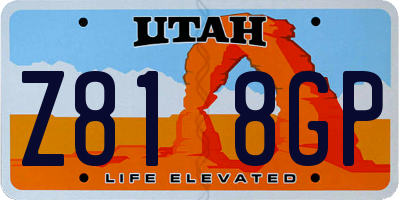 UT license plate Z818GP