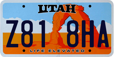 UT license plate Z818HA