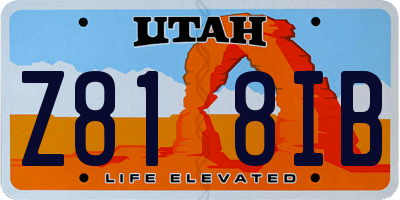 UT license plate Z818IB