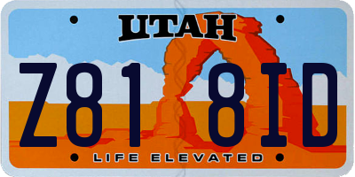 UT license plate Z818ID