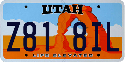 UT license plate Z818IL