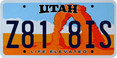 UT license plate Z818IS