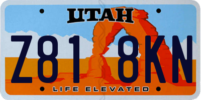 UT license plate Z818KN