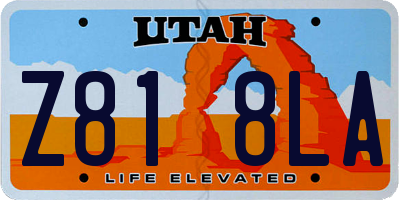 UT license plate Z818LA