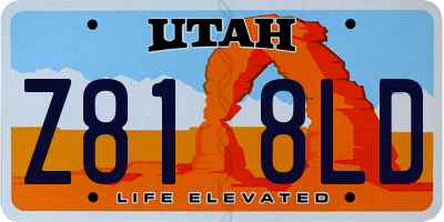 UT license plate Z818LD