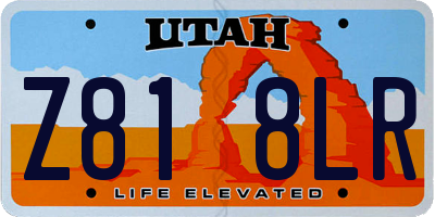 UT license plate Z818LR