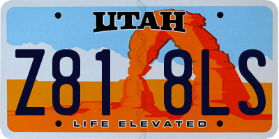 UT license plate Z818LS