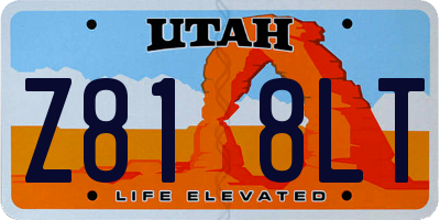 UT license plate Z818LT