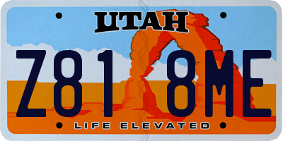 UT license plate Z818ME