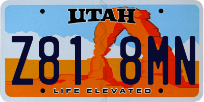 UT license plate Z818MN