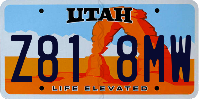 UT license plate Z818MW