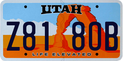 UT license plate Z818OB