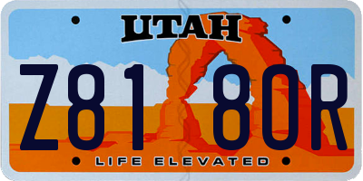 UT license plate Z818OR