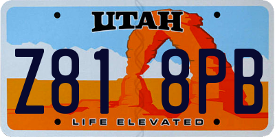 UT license plate Z818PB