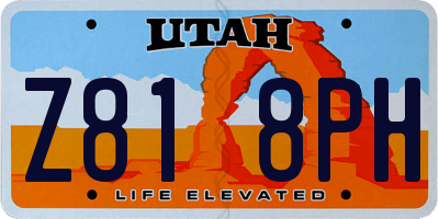 UT license plate Z818PH