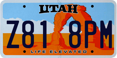 UT license plate Z818PM