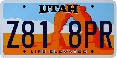 UT license plate Z818PR