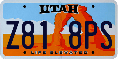 UT license plate Z818PS