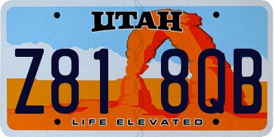 UT license plate Z818QB