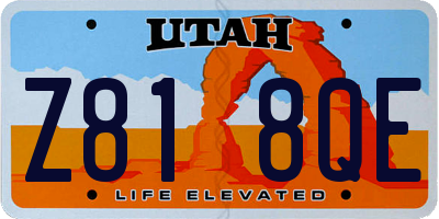 UT license plate Z818QE